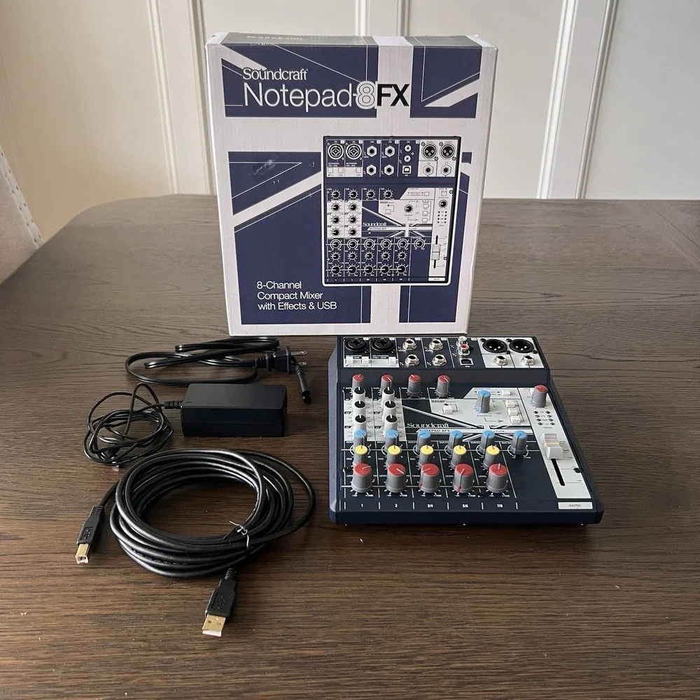 Soundcraft NOTEPAD-8FX 8 Channel Compact Mixer USB & Effects NEW